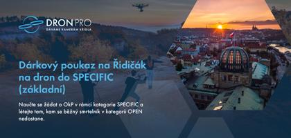 Dárkový poukaz - Řidičák na dron do SPECIFIC (omezené oblasti) – základní